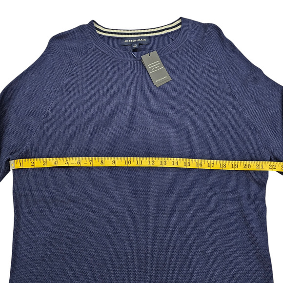 NWT Mizzen Main Sweater Mens XXL Blue Cassady Crew Neck Moisture Wicking Soft - Picture 14 of 15
